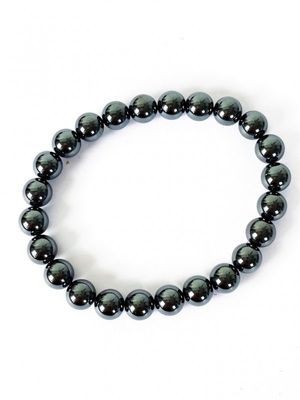 Armband Hematit Runda Stenar 