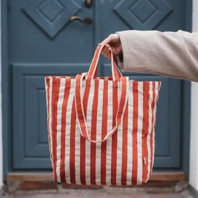 Ekologisk Tygkasse / Tote bag ORIGINAL - Randig ORANGE