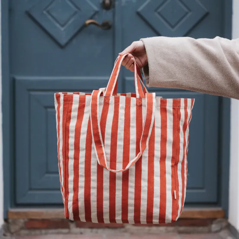 Ekologisk Tygkasse / Tote bag ORIGINAL - Randig ORANGE