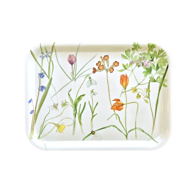 Bricka "Vårblommor" av Maj Fagerberg