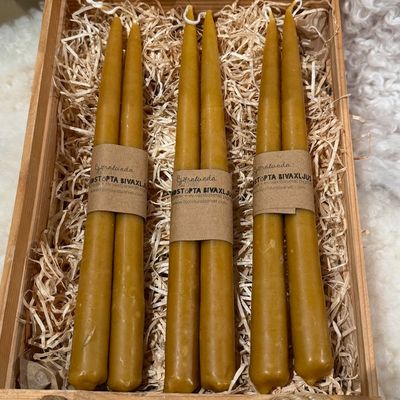 Handstöpta bivaxljus 2-pack Havre