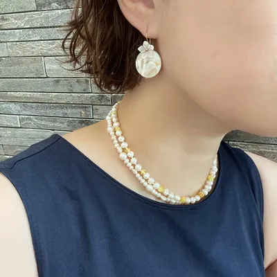 Bärnstenshalsband PEARLY MILK