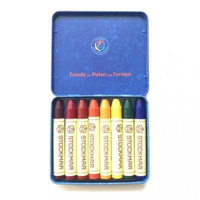 Vaxkritor Stift 8 Färger Ljus, Stockmar
