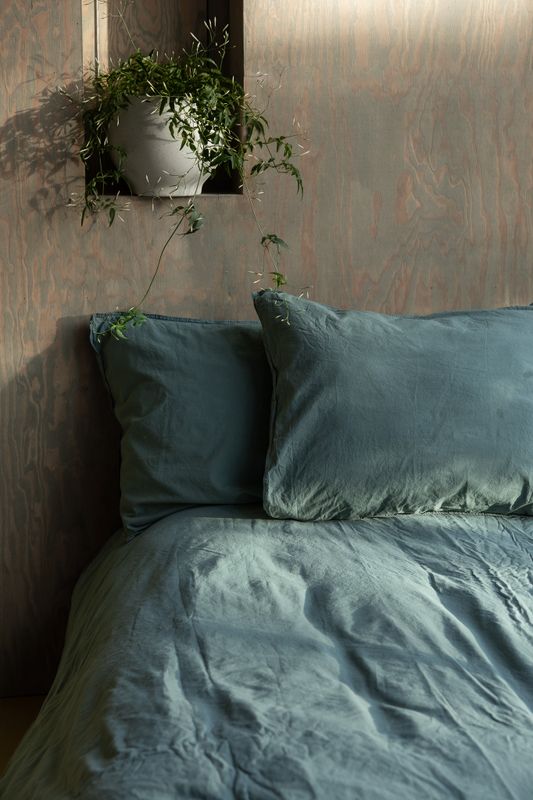 Påslakanset Crinkle EKO Petrol