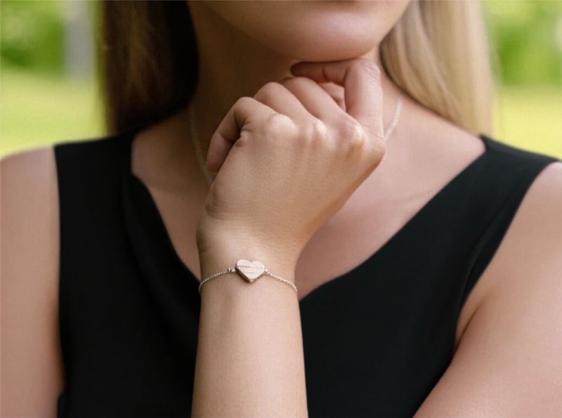 Armband Love - Silver & Trä