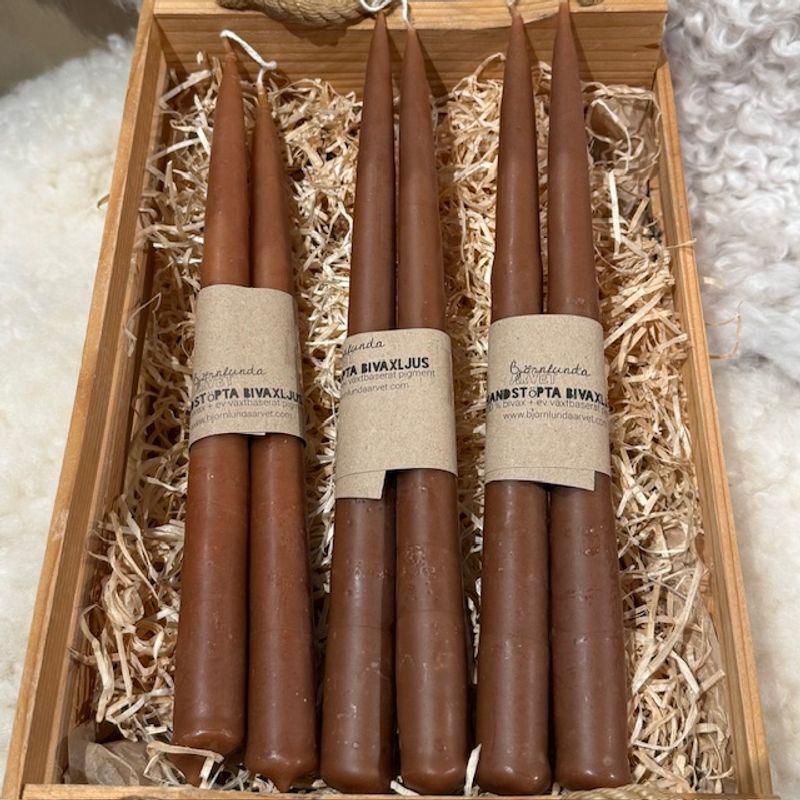 Handstöpta bivaxljus 2-pack Pepparkaka