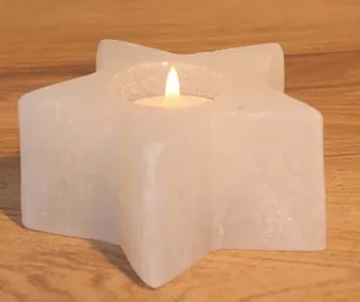 Saltkristalllykta Stjärna vit