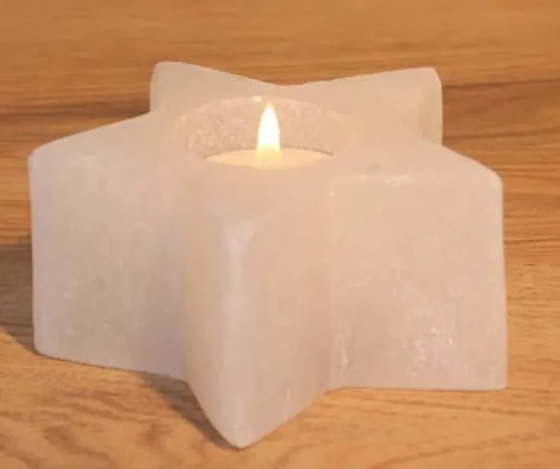 Saltkristalllykta Stjärna vit