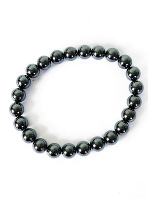 Armband Hematit Runda Stenar 