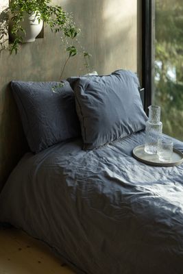 Påslakanset Crinkle EKO Dusty Blue