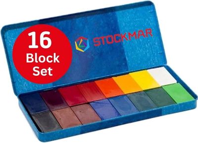 Vaxkritor Block 16 Färger, Stockmar