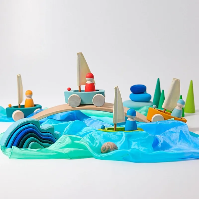 Segelbåtar med grimms vänner-4 pack