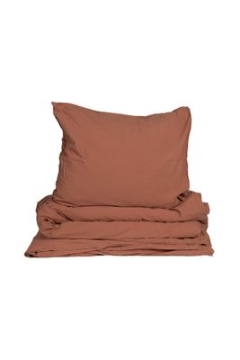 Påslakanset Crinkle EKO Terracotta