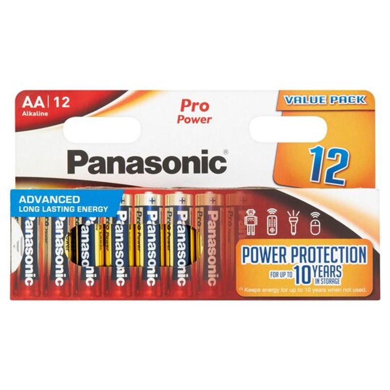  Panasonic Alkaline Pro Power AA (12-pack)