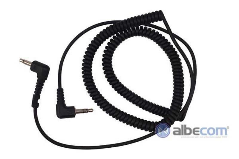 Albecom Kabel Hörselskydd 3,5mm.FL8H-SV-Vinklad kontakt