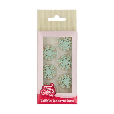 Sockerdekorationer Snöflingor, 6-pack