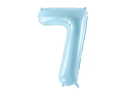 Sifferballong 0-9, pastellblå 86cm