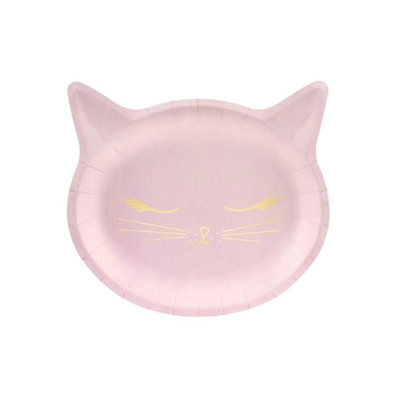 Papperstallrikar Rosa Katt