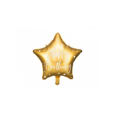 Folieballong Happy Birthday Guld
