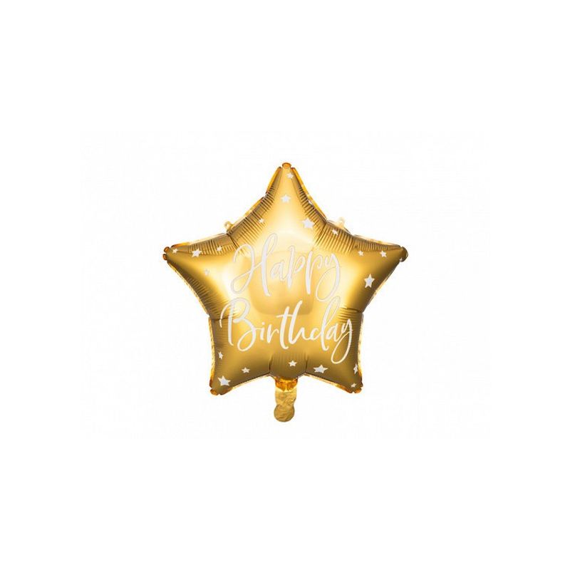 Folieballong Happy Birthday Guld