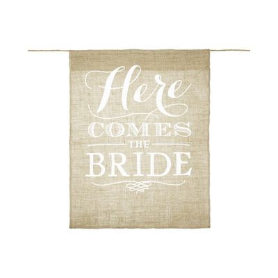 Juteflagga "Here comes the bride"