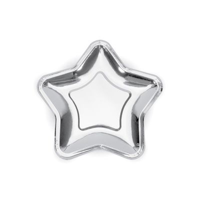 Pappersassietter Stjärna Silver