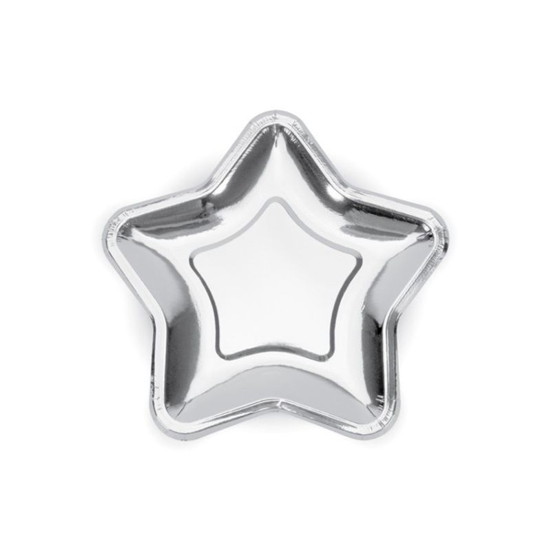 Pappersassietter Stjärna Silver
