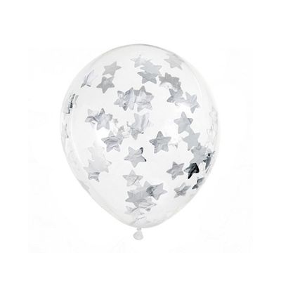 Konfettiballonger Silverstjärnor