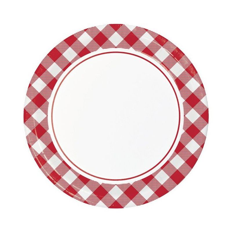 Papperstallrikar Rödrutig