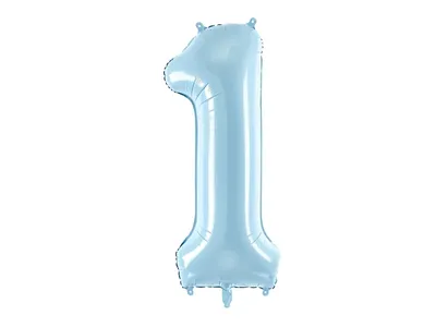 Sifferballong 0-9, pastellblå 86cm