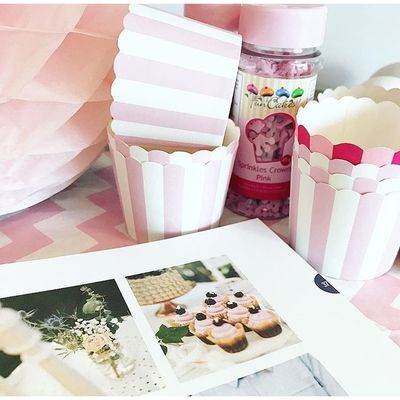 Muffinsformar, Snacksbägare Hot Pink Rand