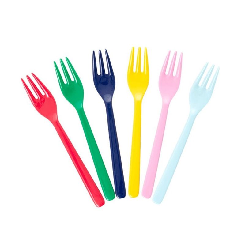 Rice Melamingafflar Färgglada 6-pack