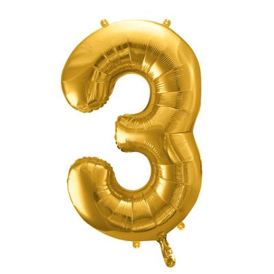 Sifferballonger Guld, 86 cm