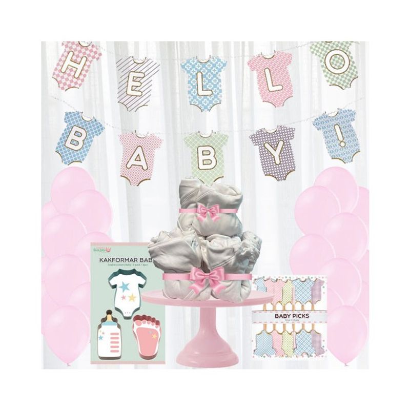 Babyshower dekorationer kit Large Rosa