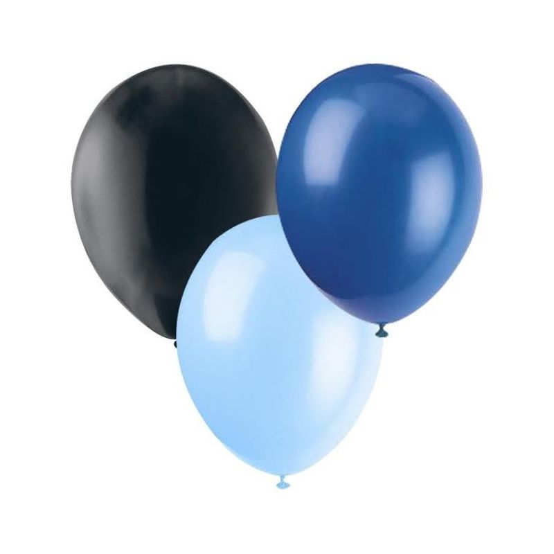 Ballonger Svart, Ljusblå, Blå