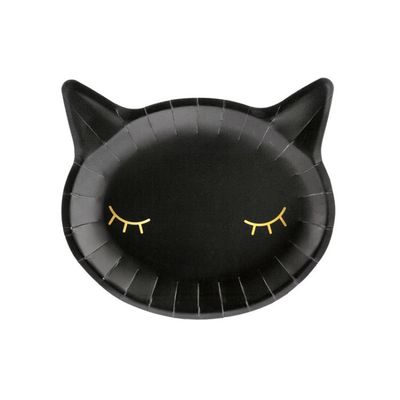 Papperstallrikar Svart Katt