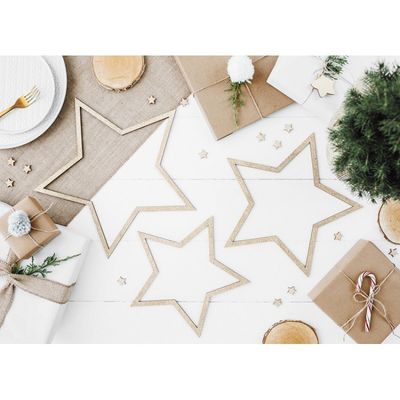Dekoration Stjärnor Guldglitter 3-pack