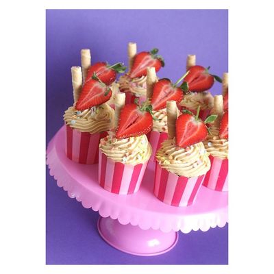 Muffinsformar, Snacksbägare Hot Pink Rand