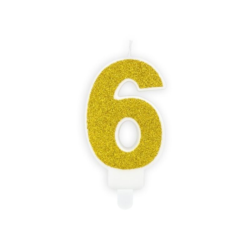 Tårtljus 6 Guld