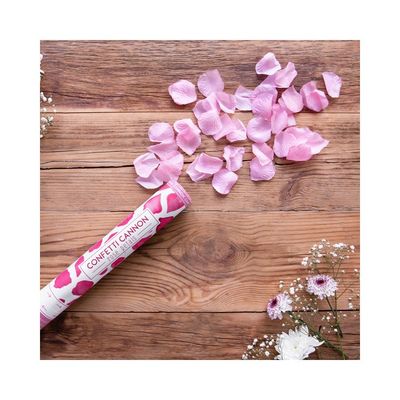 Konfettikanon med rosenblad Rosa
