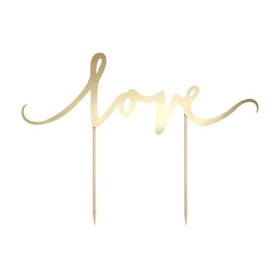 Cake Topper Love Guld