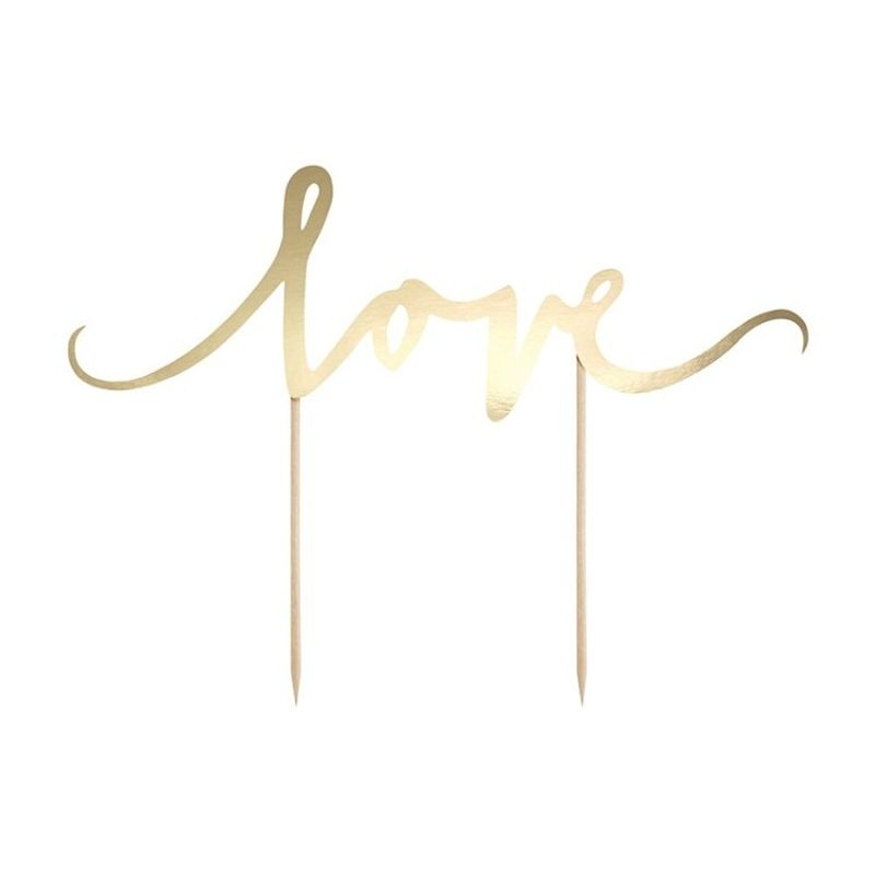 Cake Topper Love Guld