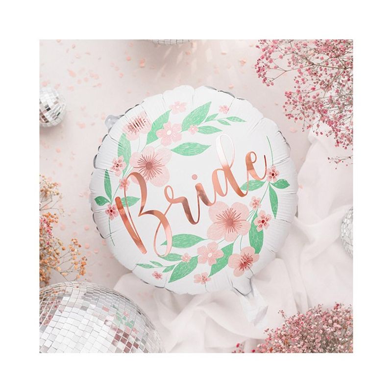 Folieballong Bride med blommor