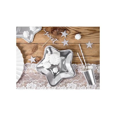 Pappersassietter Stjärna Silver
