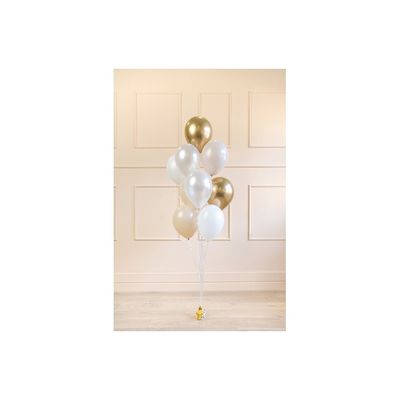 Ballongbukett vit/guld