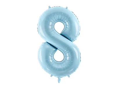 Sifferballong 0-9, pastellblå 86cm