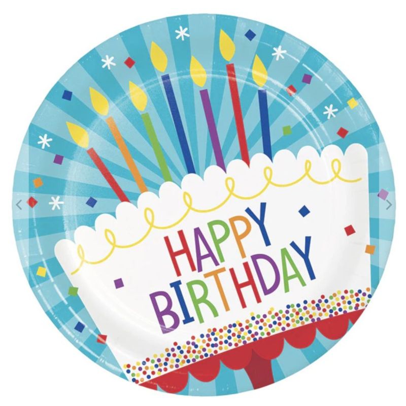 Papperstallrikar Tårta Happy Birthday