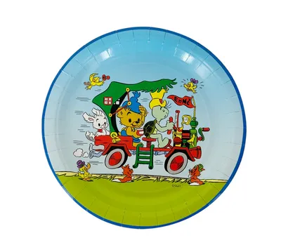Papptallrik 23cm, Bamse Natur, 8 pack