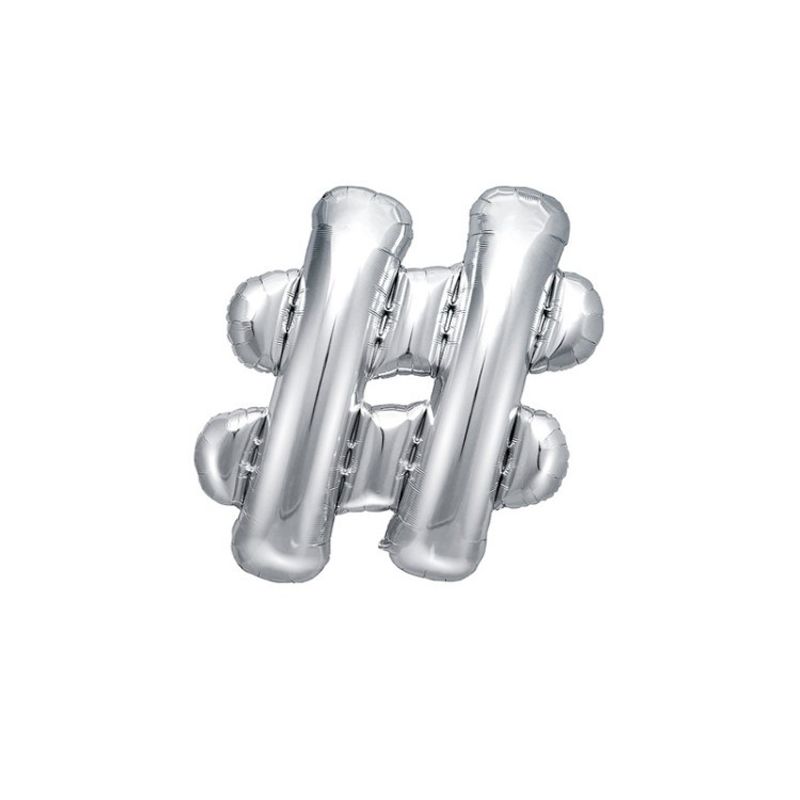 Folieballong Hashtag Silver