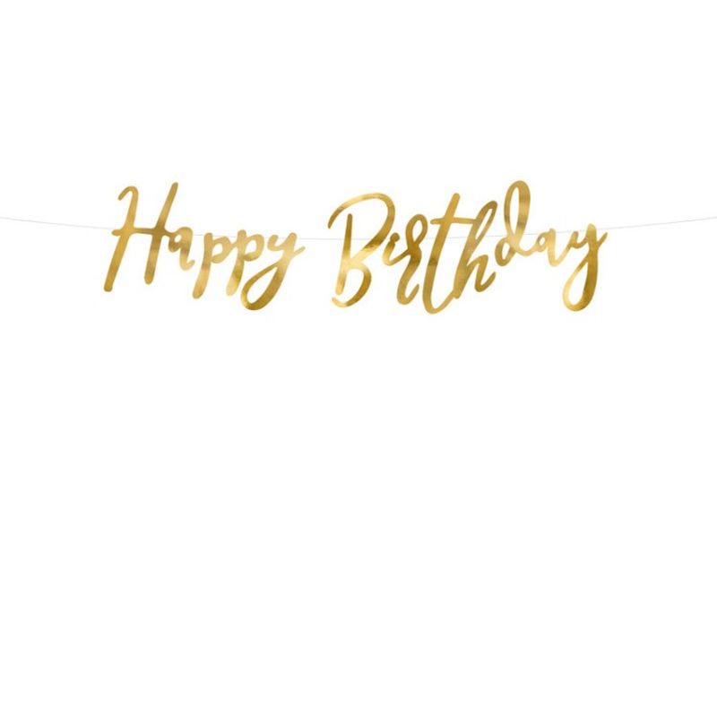 Girlang Happy Birthday Guld